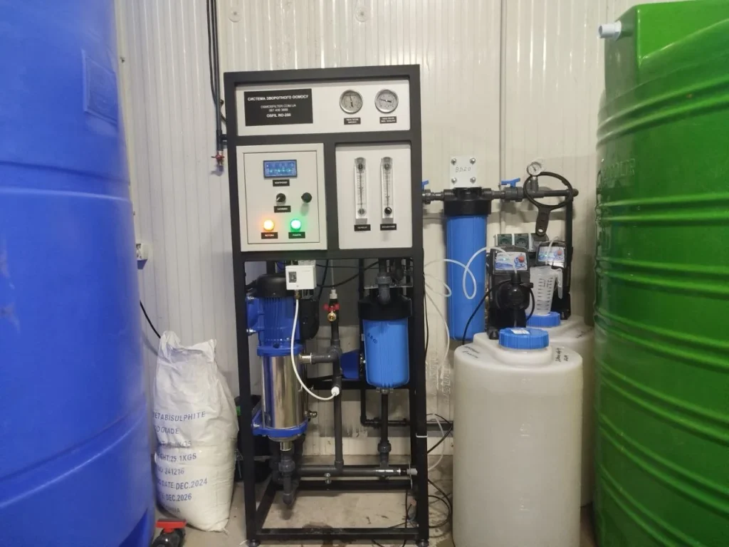 Система очищення (фільтр) води зворотного осмосу для тепличного комплексу, с. Камʼянка
